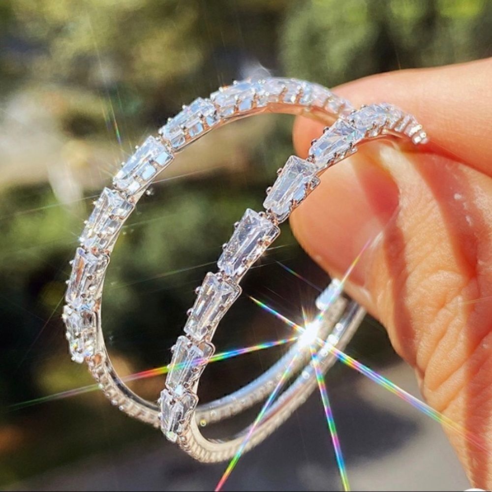 ✨ New sparkling silver CZ hoops ✨